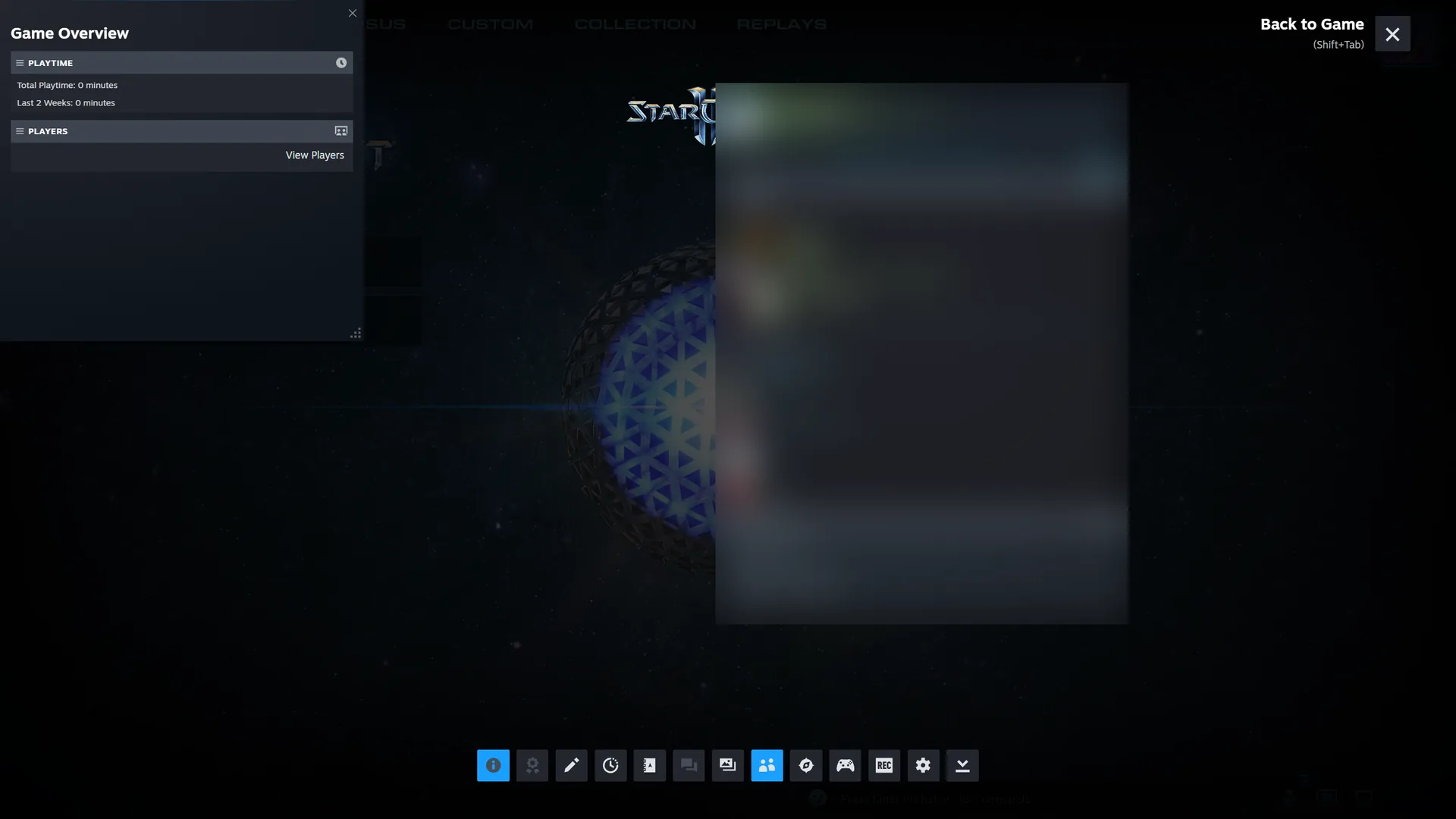 Steam's overlay over StarCraft II